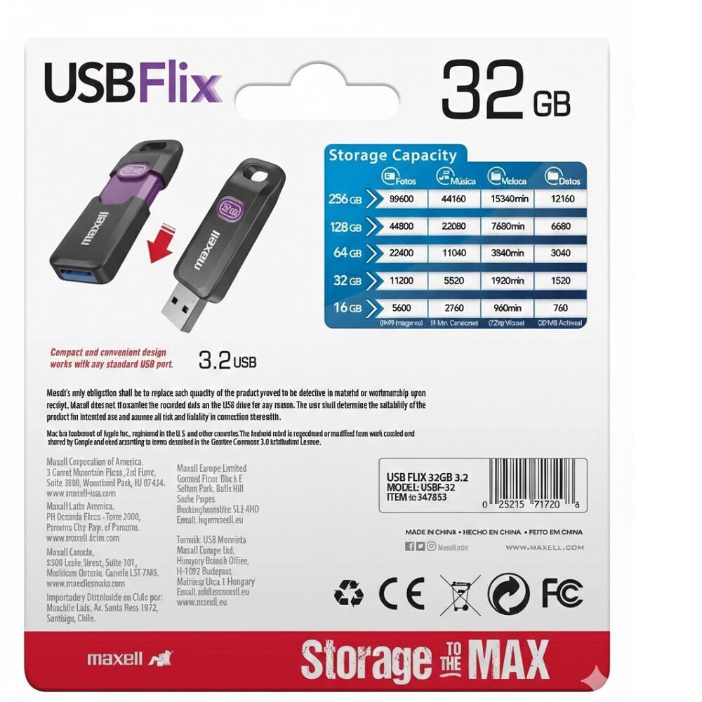 Pendrive Maxell Flix 32gb Usb 3.2 Alta Velocidad image number 5.0