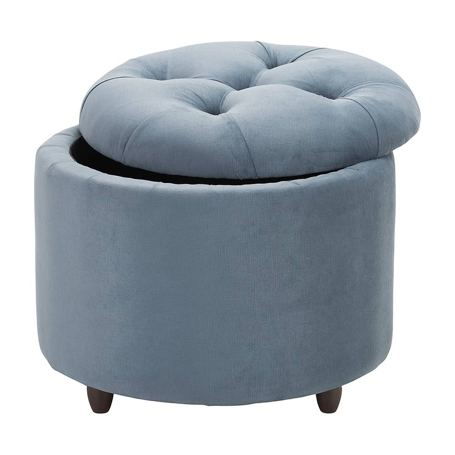Pouf Ba&uacute;l Zoe Azul Petroleo Felpa Grabada 60x50x50 Cm M&aacute;xima Design image number 0.0