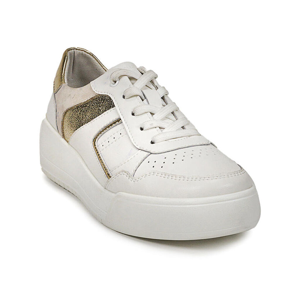 Zapatilla Cuero Arden Blanco Dorado image number 2.0