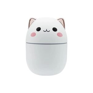 Humidificador Diseño De Gato Color Blanco Luz Led Hogar