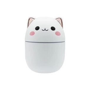 Humidificador Dise&ntilde;o De Gato Color Blanco Luz Led Hogar
