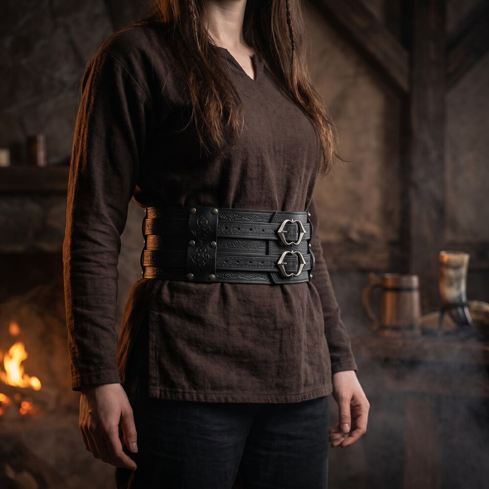Cinturon Vikingo Medieval De Cuero Pu Accesorio Cosplay image number 12.0