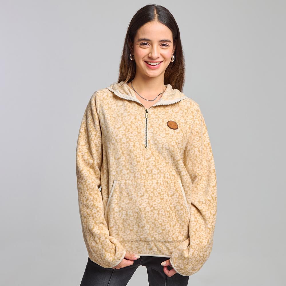 Polerón Polar Full Print Cuello Alto Con Capucha Mujer Freedom image number 0.0