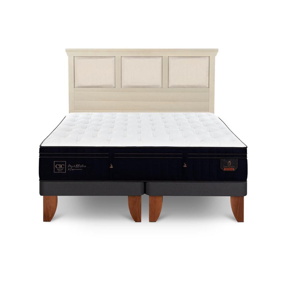 Cama Europea Cic Linea Premium / 2 Plazas / Base Dividida + Respaldo image number 0.0