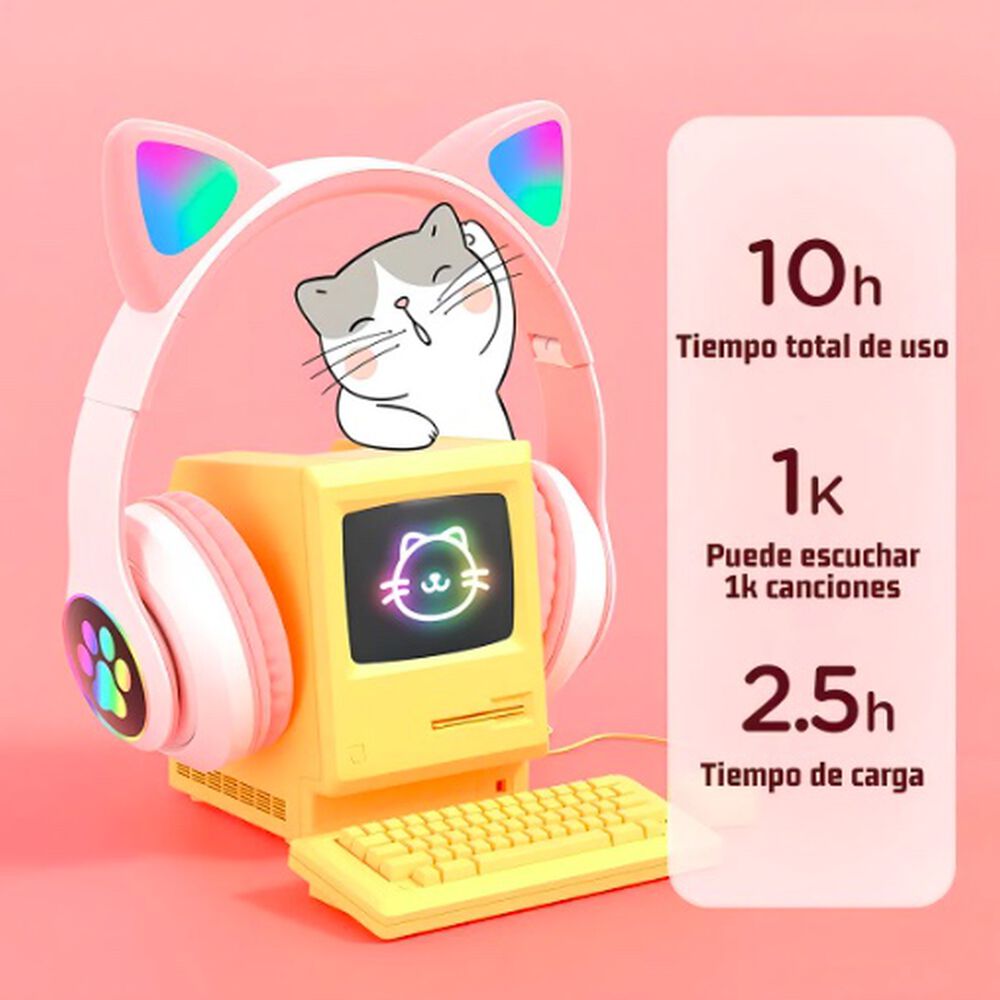 Audífonos Gamer Inalámbricos Verdes Con Luz Led image number 2.0