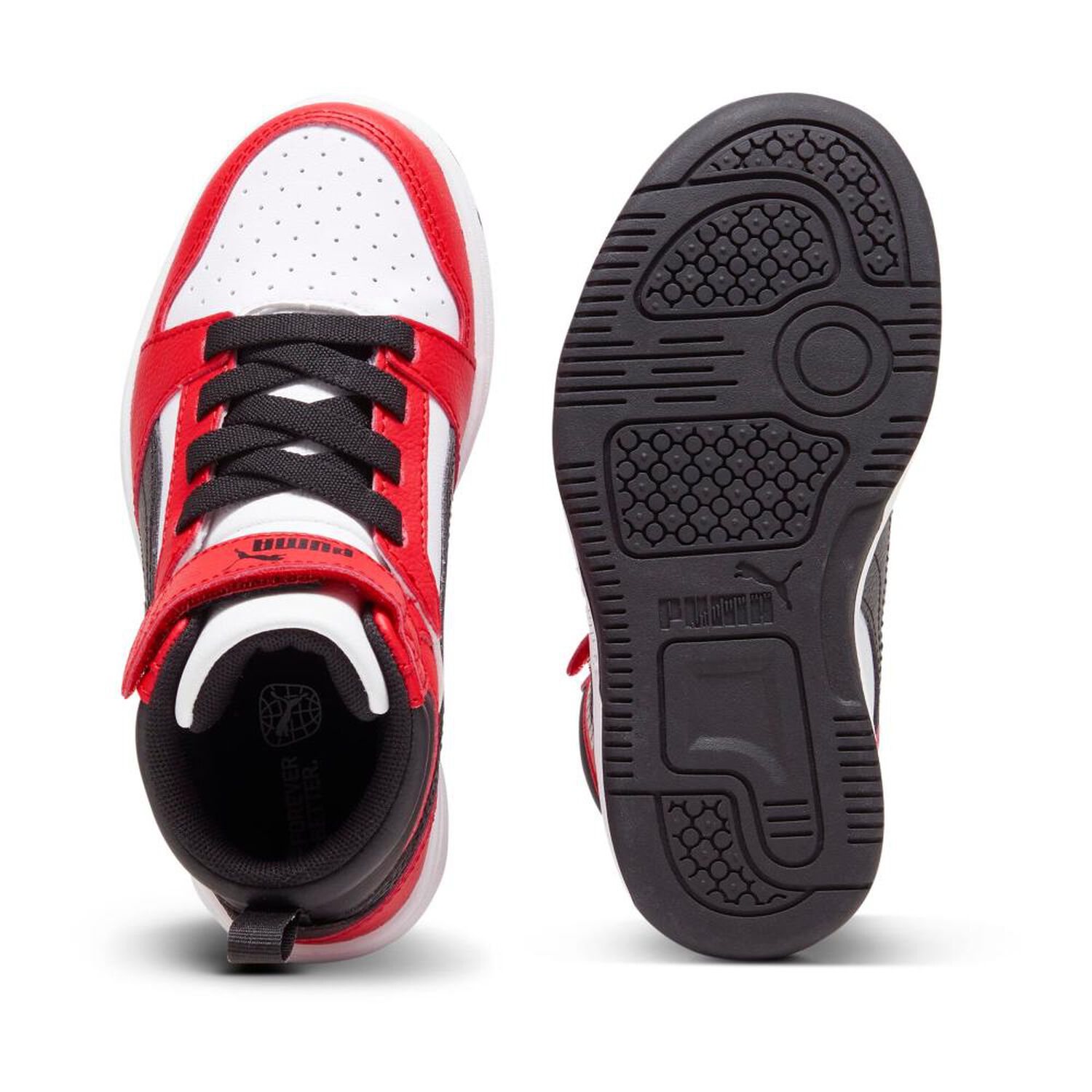 Zapatilla Urbana Ni&ntilde;o Puma Rebound V6 Mid Ac+ Ps Rojo/blanco image number 1.0