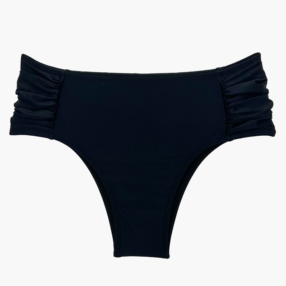 Bikini Calzón Tanga Drapeado Negro image number 0.0