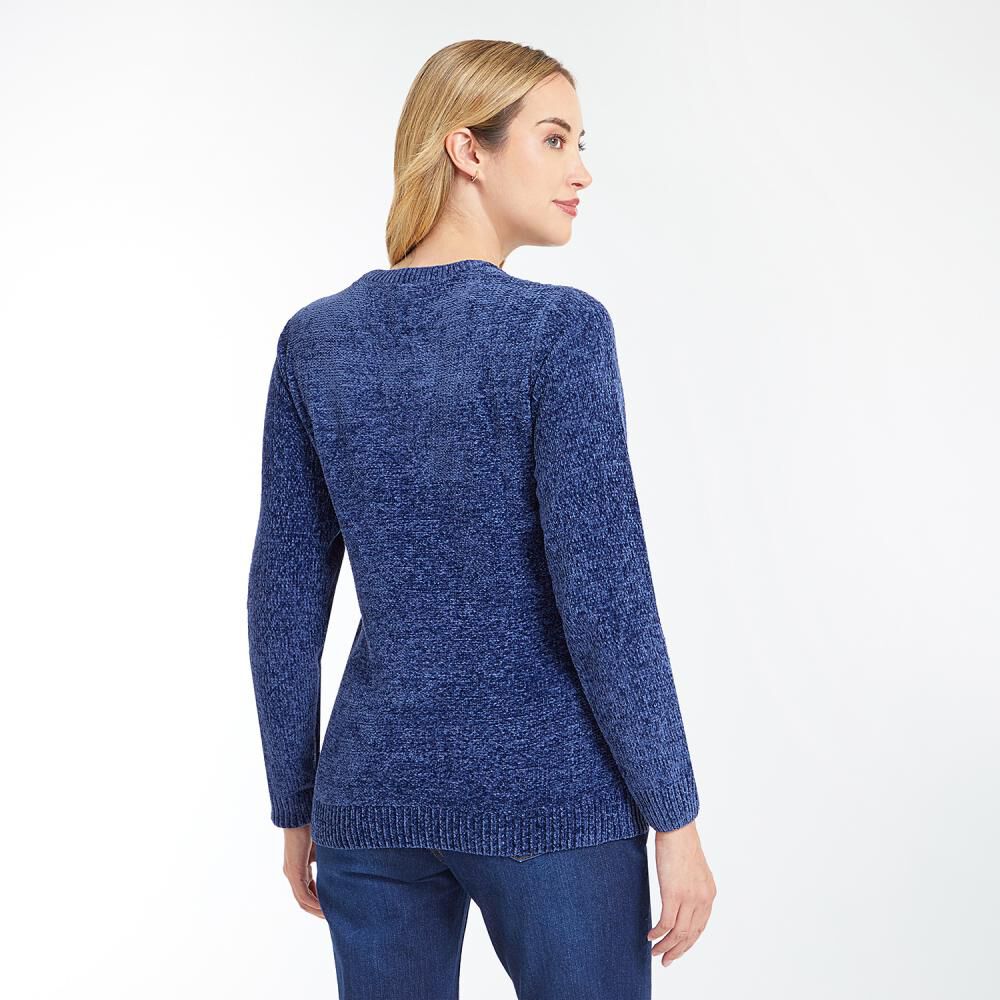 Sweater Chenille Liso Cuello Redondo Mujer Geeps image number 3.0