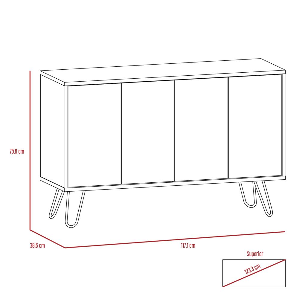 Arrimo Con 4 Puertas Y 4 Repisas Fm-001a - Caf&eacute; Claro Y Plomo image number 9.0