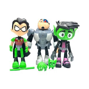 Juguete Figuras Jovenes Titanes 3 Piezas 14cm Accesorios