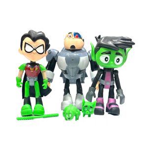 Juguete Figuras Jovenes Titanes 3 Piezas 14cm Accesorios