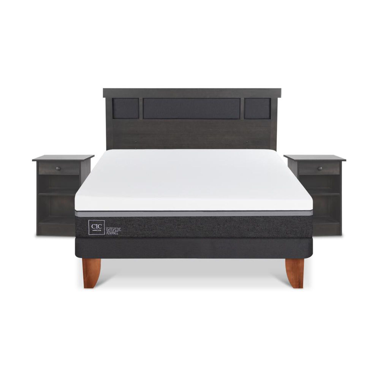 Cama Europea Cic Ortopedic Advance / 2 Plazas / Base Normal + Set De Maderas image number 0.0