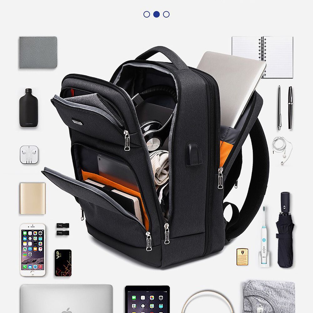 Mochila Notebook Inteligente Con Usb Negra By Lubabycas image number 5.0