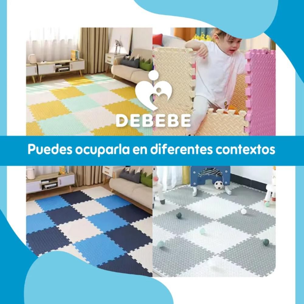 Alfombra De Juegos Infantil Eva 8 Pzas 10mm 60x60 Antigolpes image number 4.0