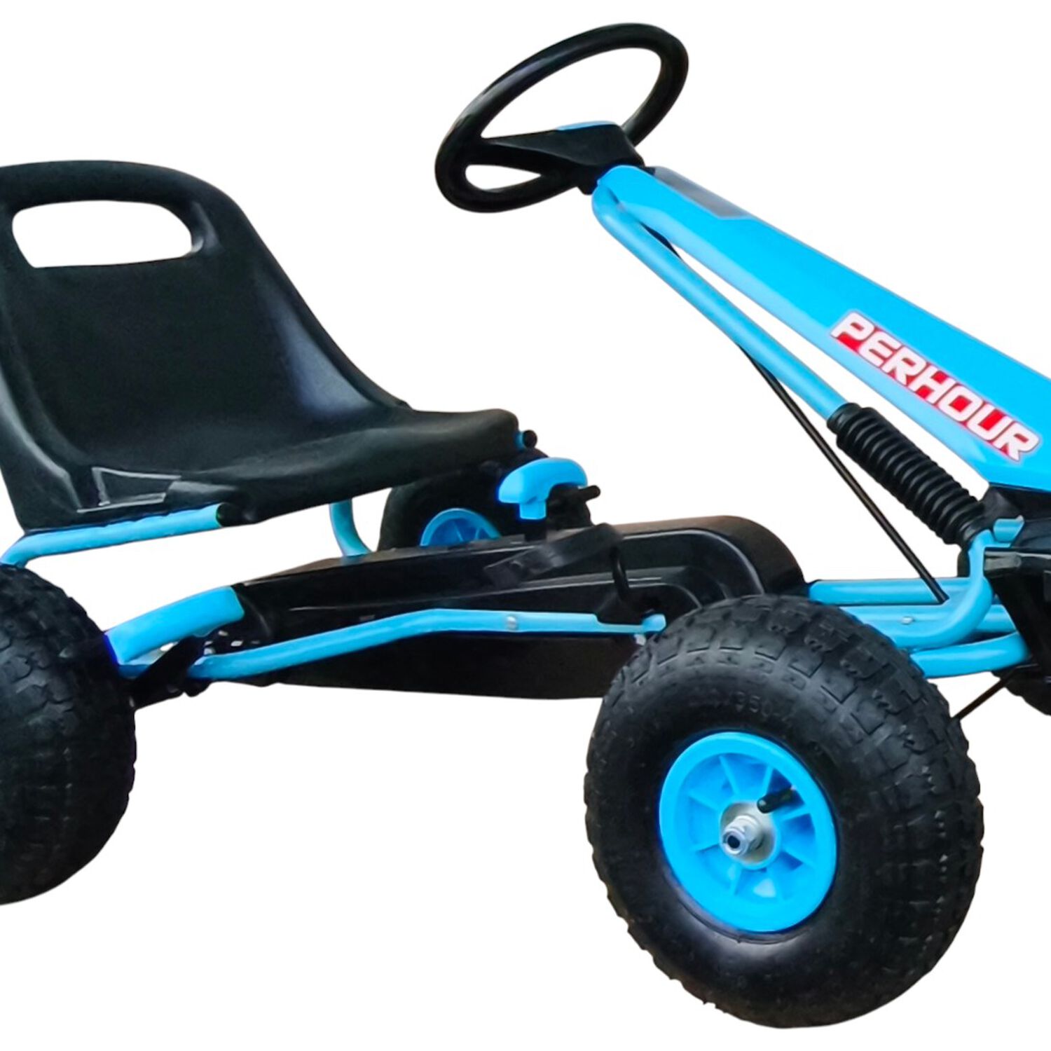 Gokart A Pedales Con Rueda Goma Celeste image number 0.0