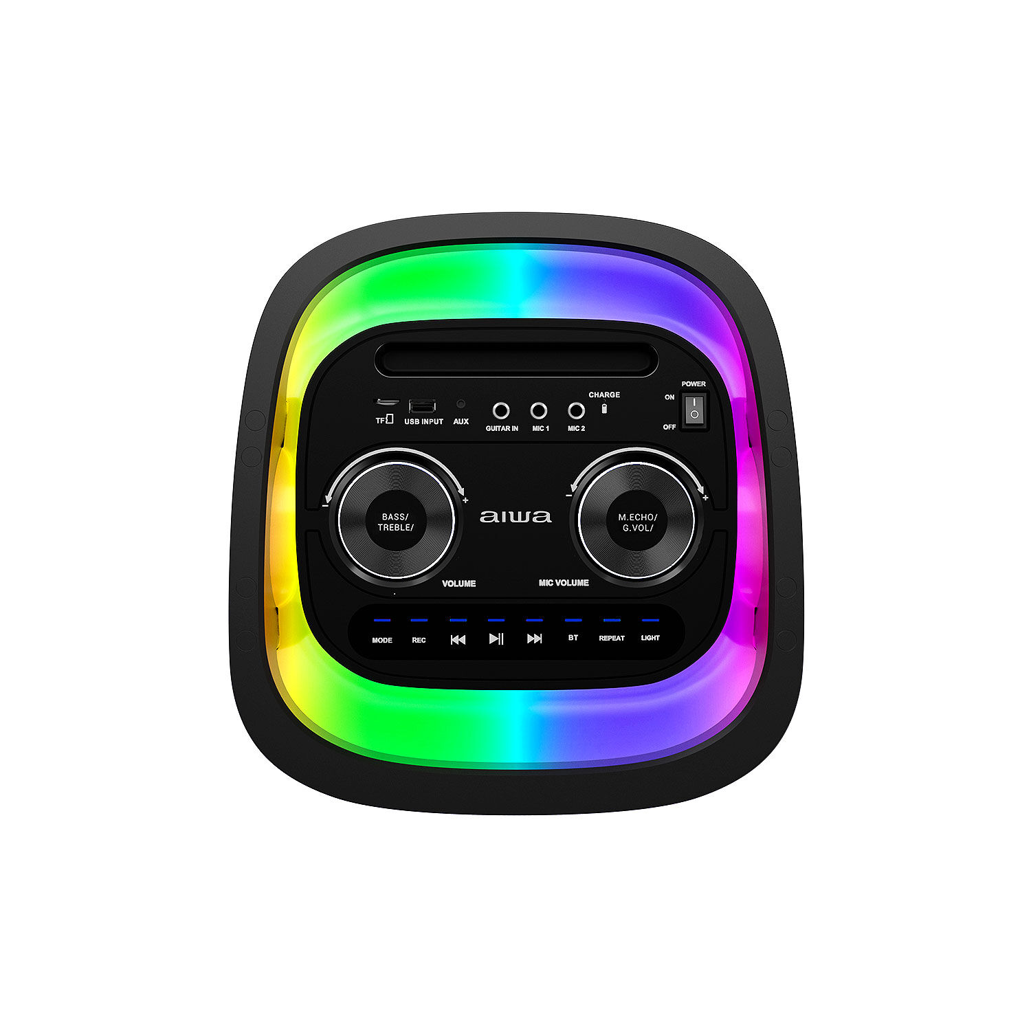 Parlante Bluetooth Inal&aacute;mbrico Portatil Aiwa Karaoke Tws Led Aw-poh5d Negro image number 3.0