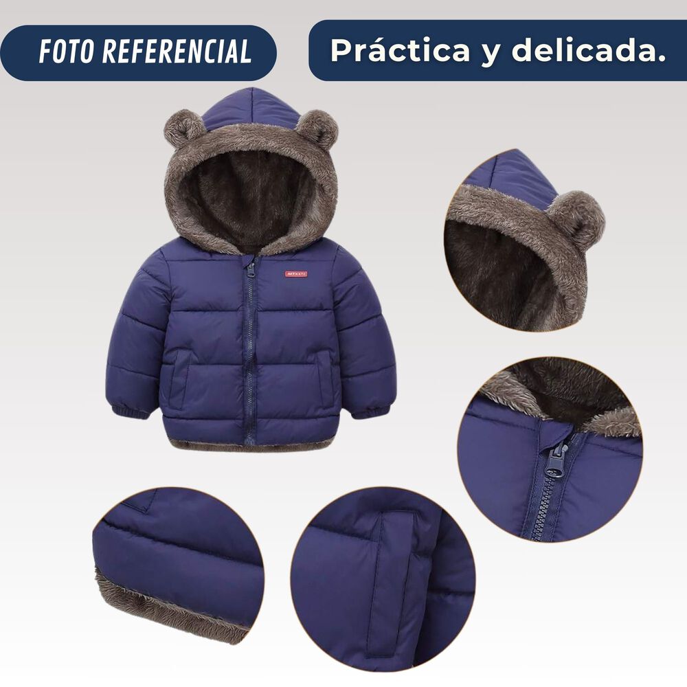 Parka Con Capucha Manga Larga Unicolor Ni&ntilde;o Y Ni&ntilde;a Jump Kids Grey image number 5.0