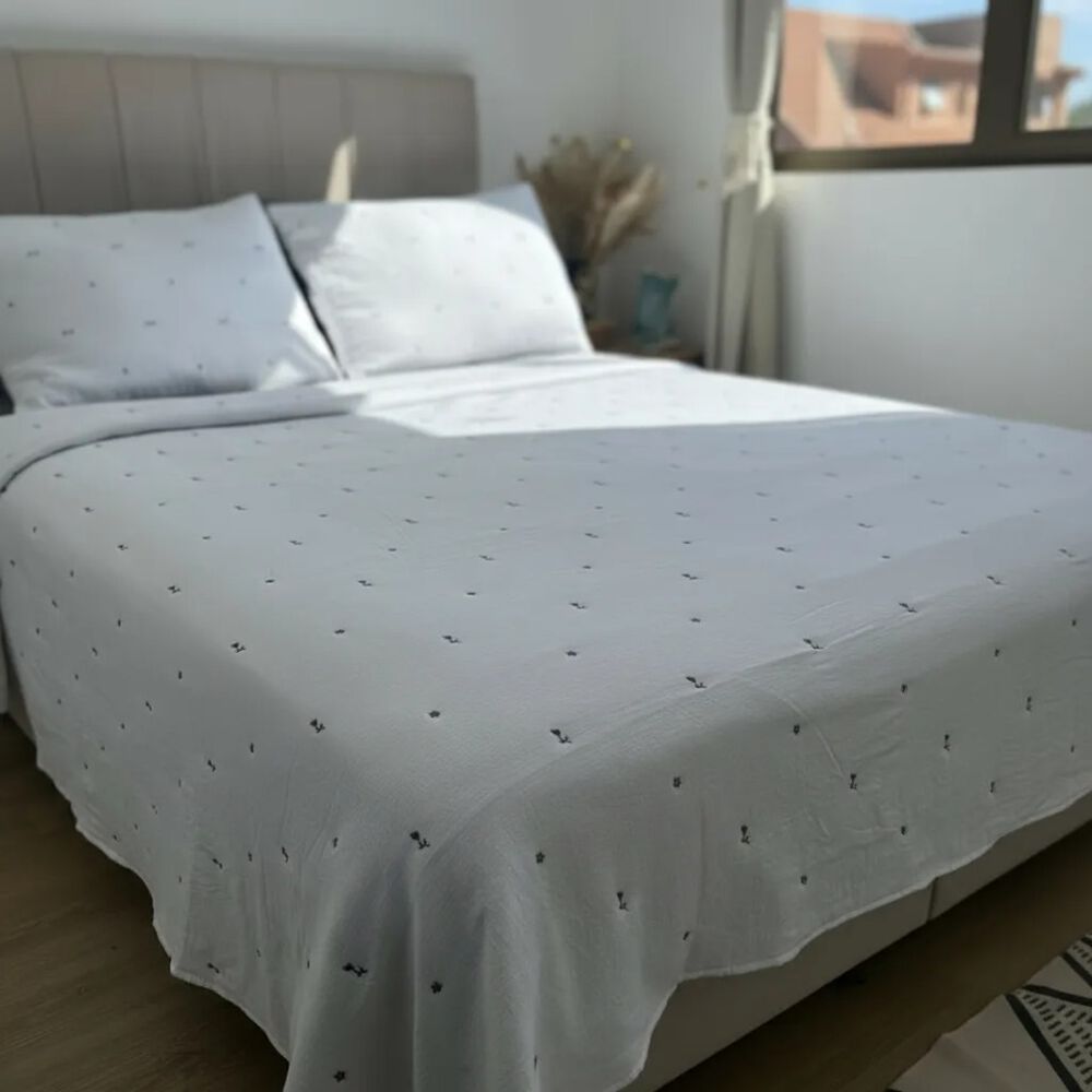 Cubrecama Primaveraverano Bordado Floral 2 Plazas image number 4.0