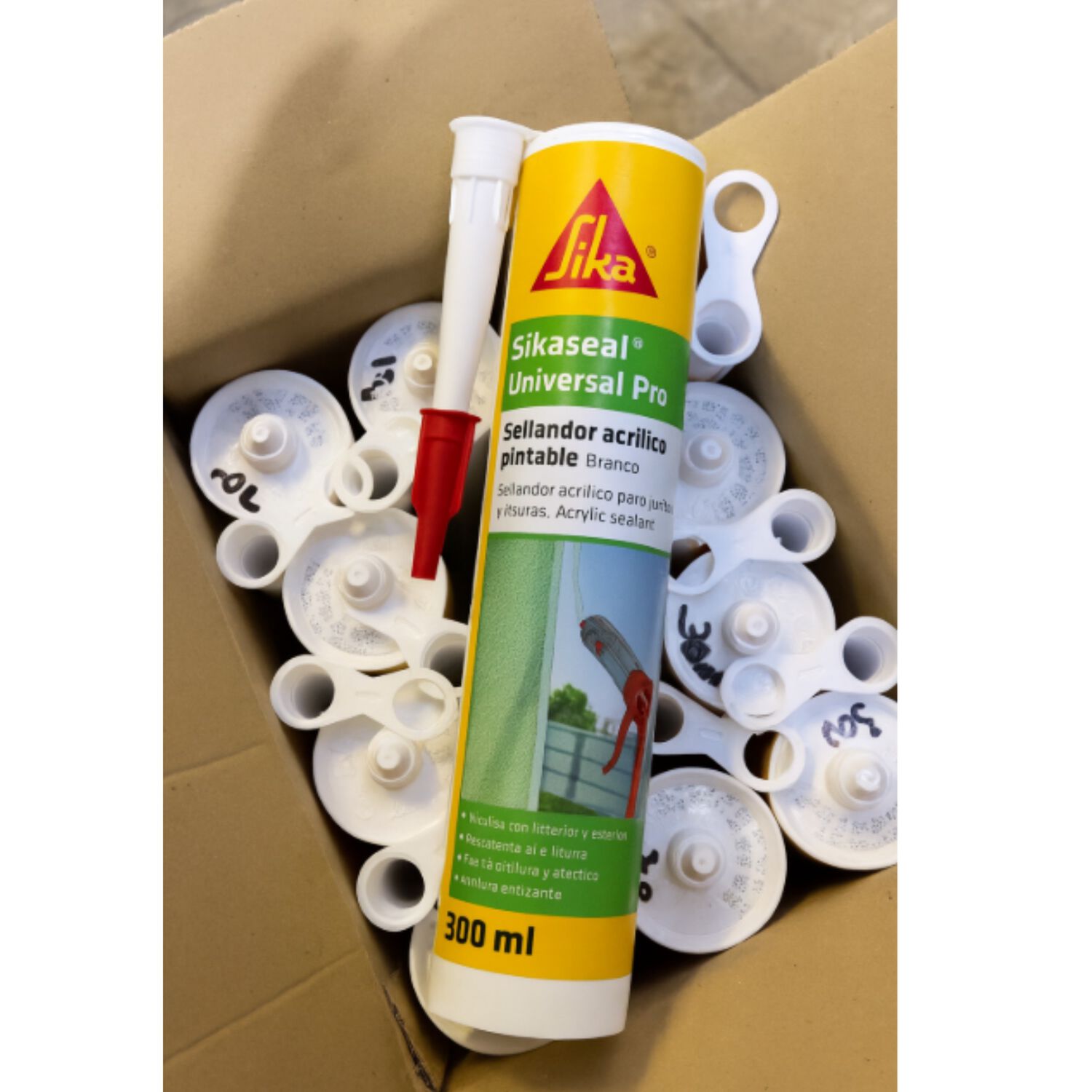 Silicona Sellador Acr&iacute;lico Pintable Blanco Sika 300ml image number 2.0