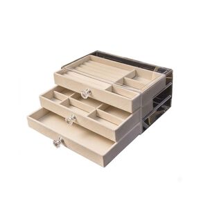 Joyero Organizador Acr&iacute;lico 3 Niveles Caja De Joyas Terciopelo
