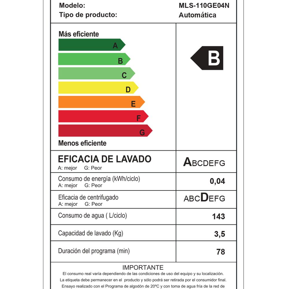Lavadora Midea MLS-110GE04N / 11 Kg image number 16.0