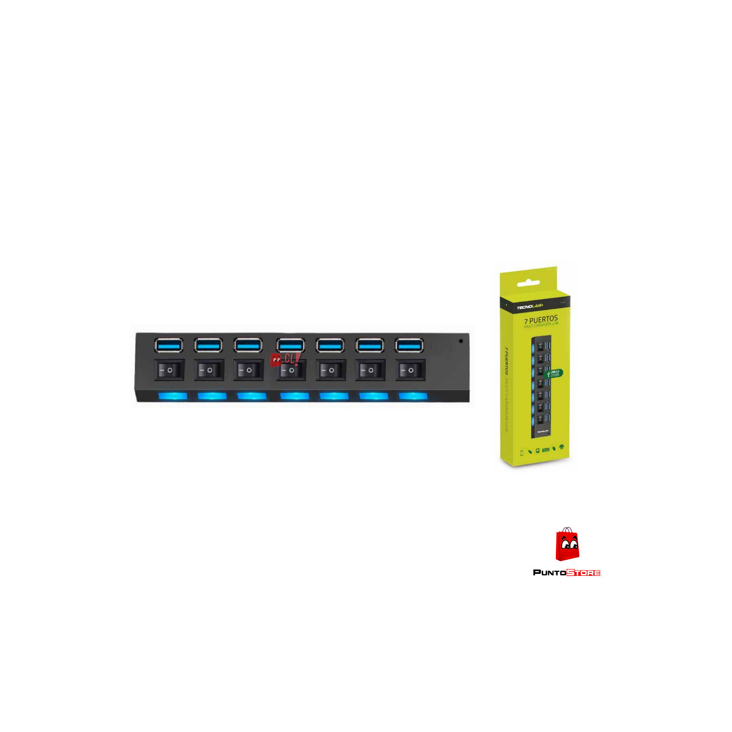 Hub Usb 7 Puertos Con Interruptores Independientes - Ps image number 2.0