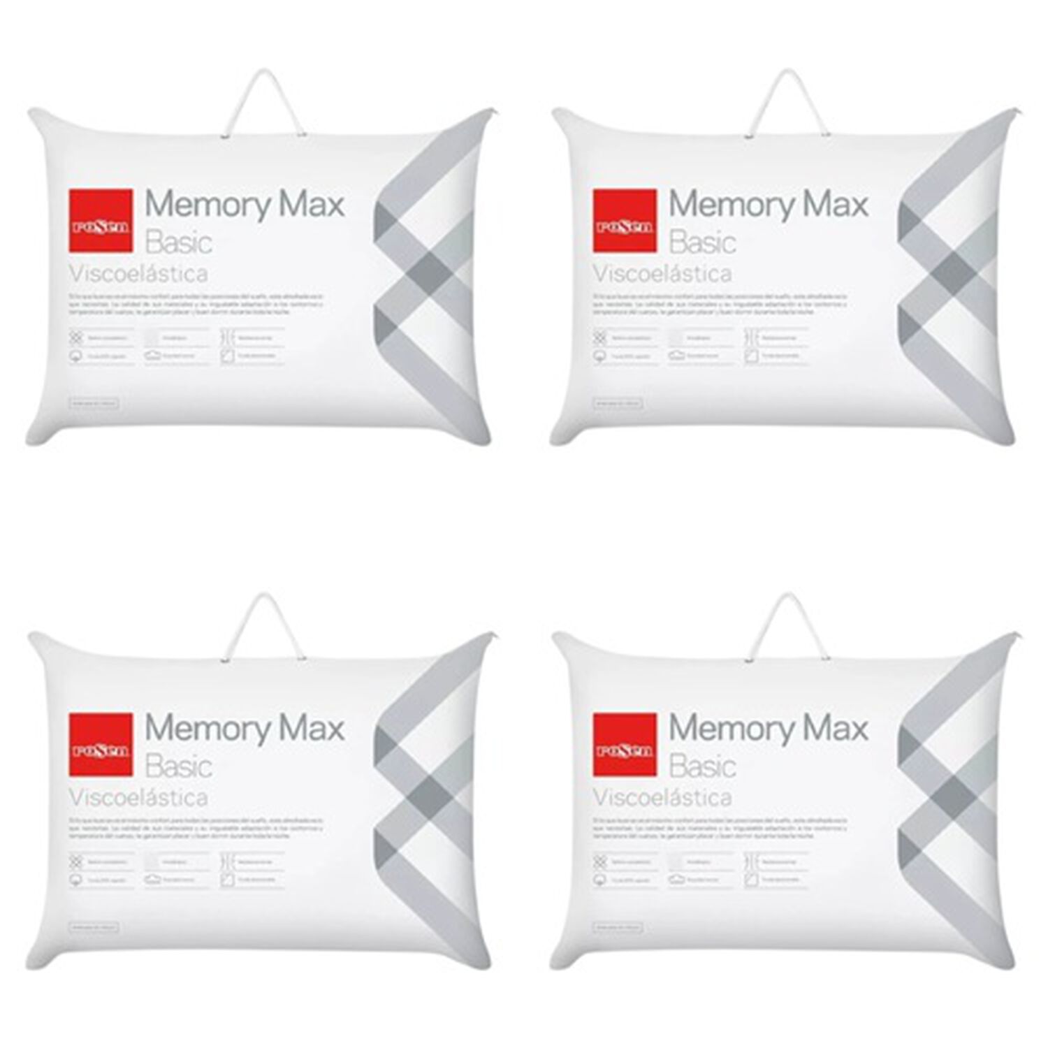 Pack 4 Almohadas Viscoelasticas Rosen Memory Max Basic King 42x80 Cm image number 0.0