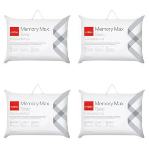Pack 4 Almohadas Viscoelasticas Rosen Memory Max Basic King 42x80 Cm
