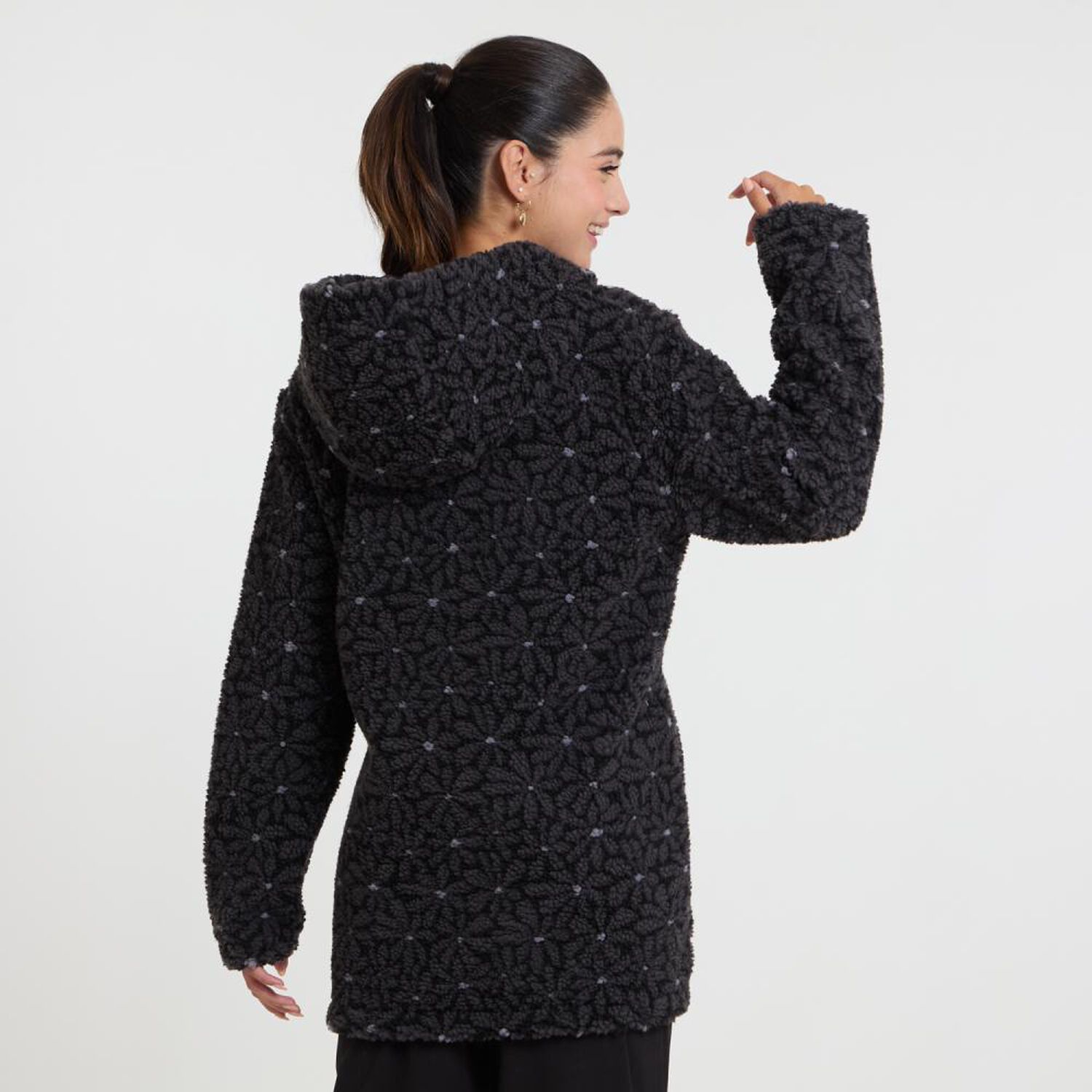 Chaqueta Regular Oversize Cuello Alto Con Capucha Mujer Freedom image number 3.0