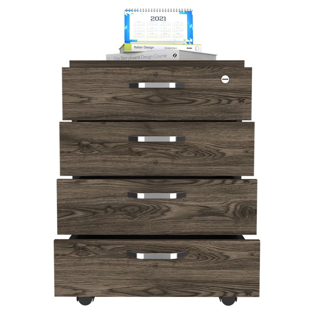 Cajonera Con Ruedas Fm-006n Negro Y Caf&eacute; Oscuro image number 2.0