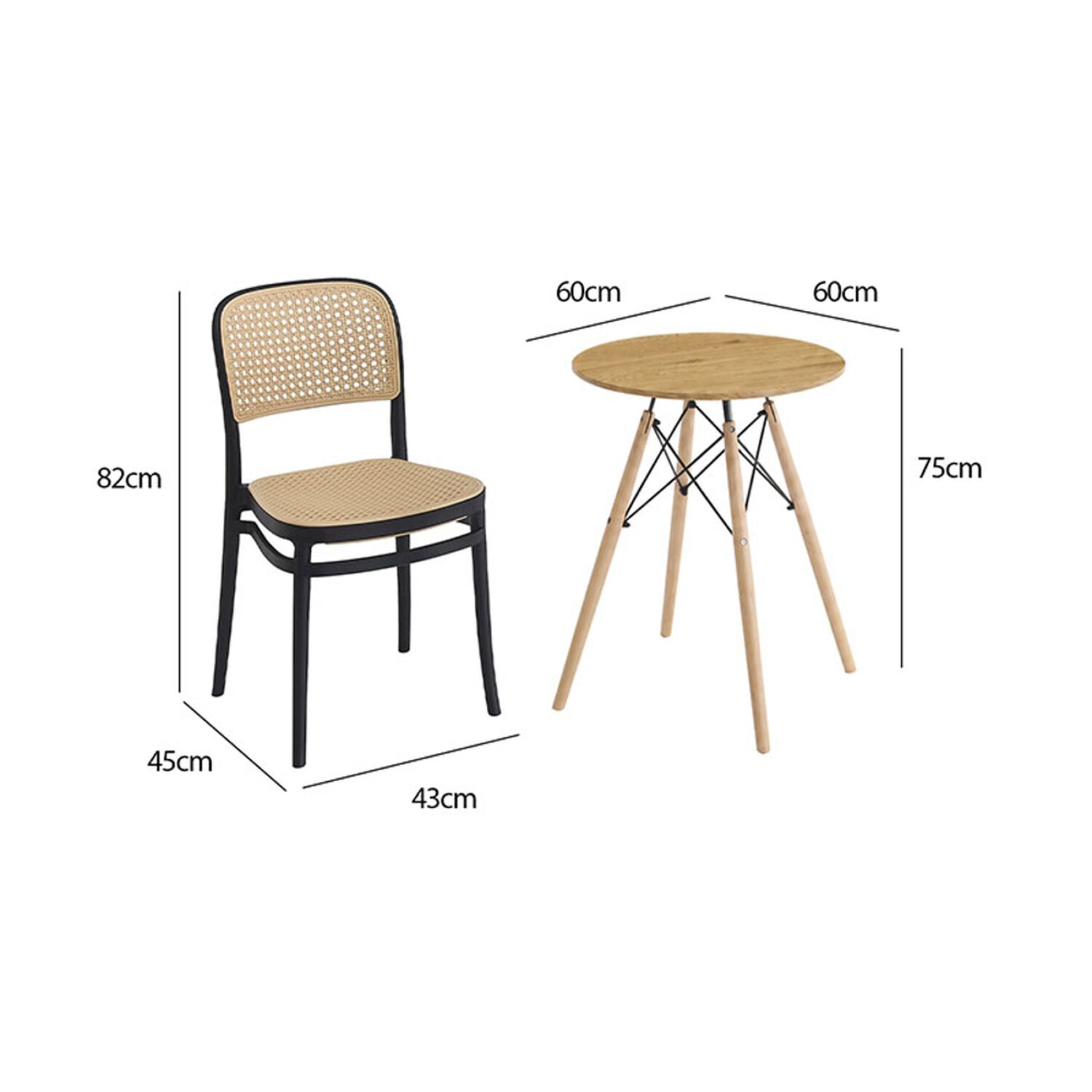 Juego De Comedor Vekkahome Loft / 4 Sillas image number 1.0
