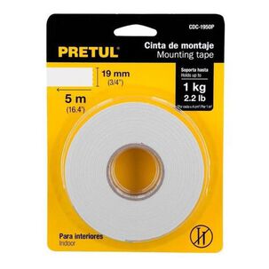 Cinta De Montaje Doble Faz 19mm X 5m Pretul