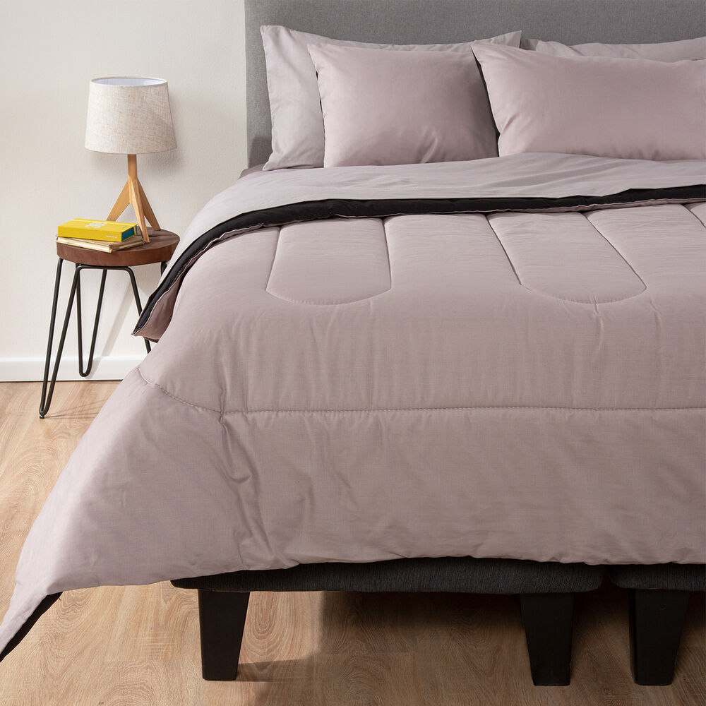 Plumon Bicolor Negro Gris Arthome 2 Plazas image number 0.0