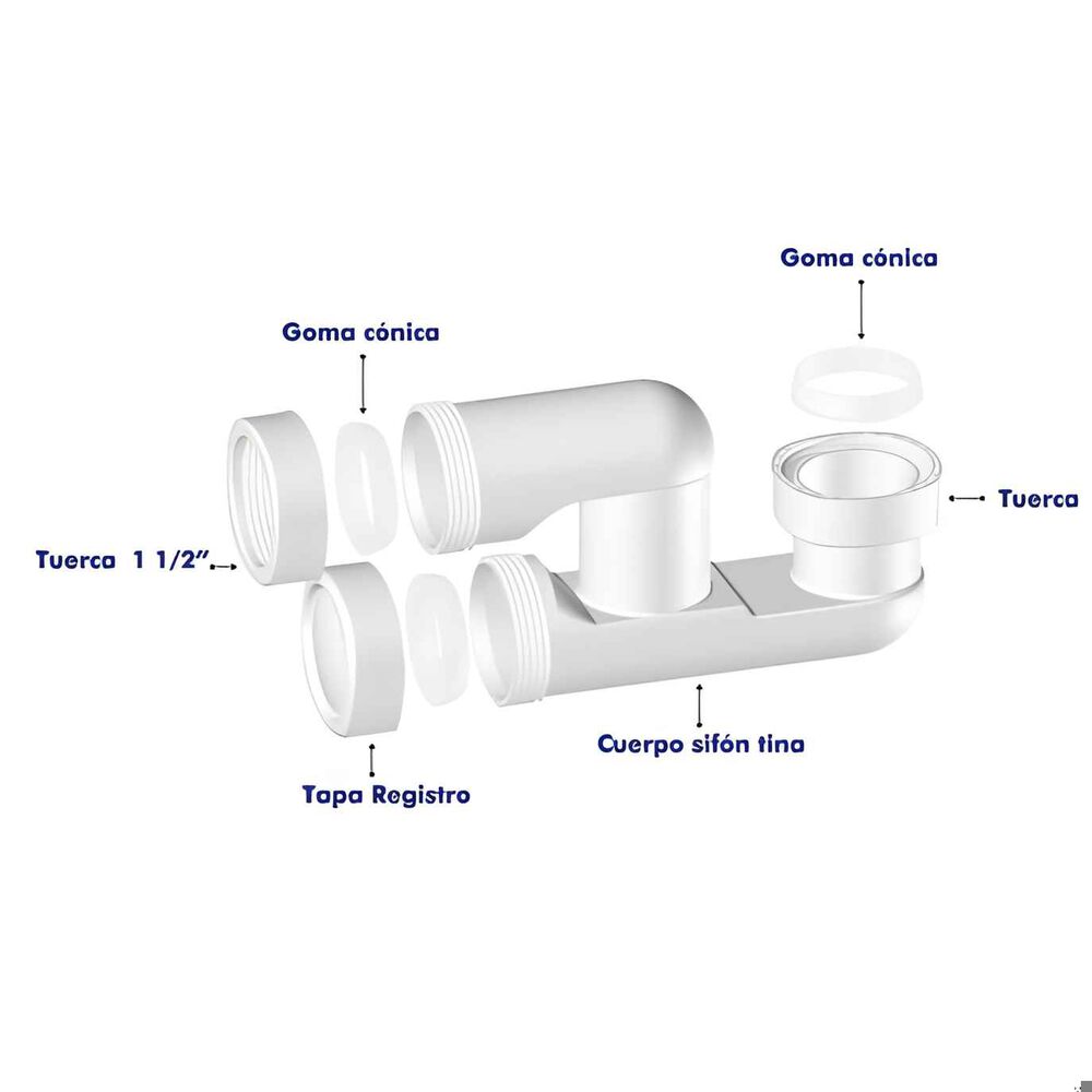 Sifón Tina Y Receptáculo Salida Orientable 40mm - Hoffens image number 1.0