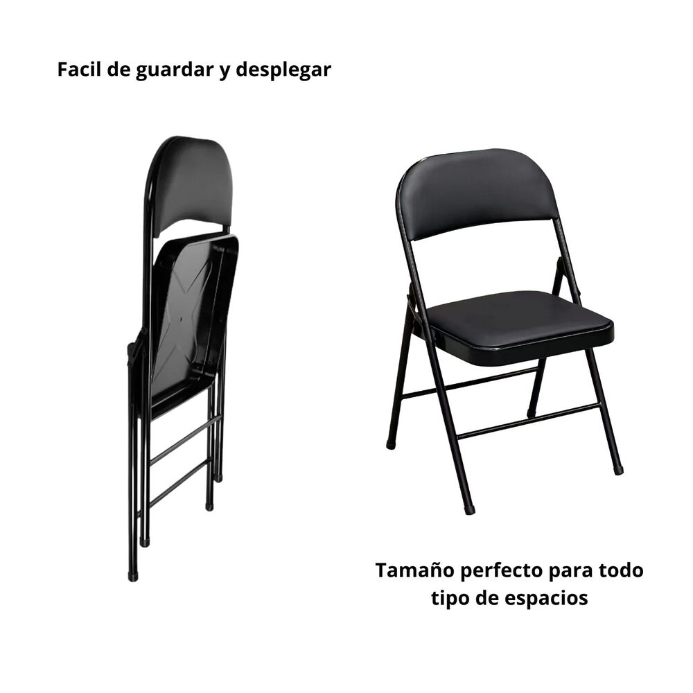 Silla Plegable Acolchada Negra Fold image number 3.0