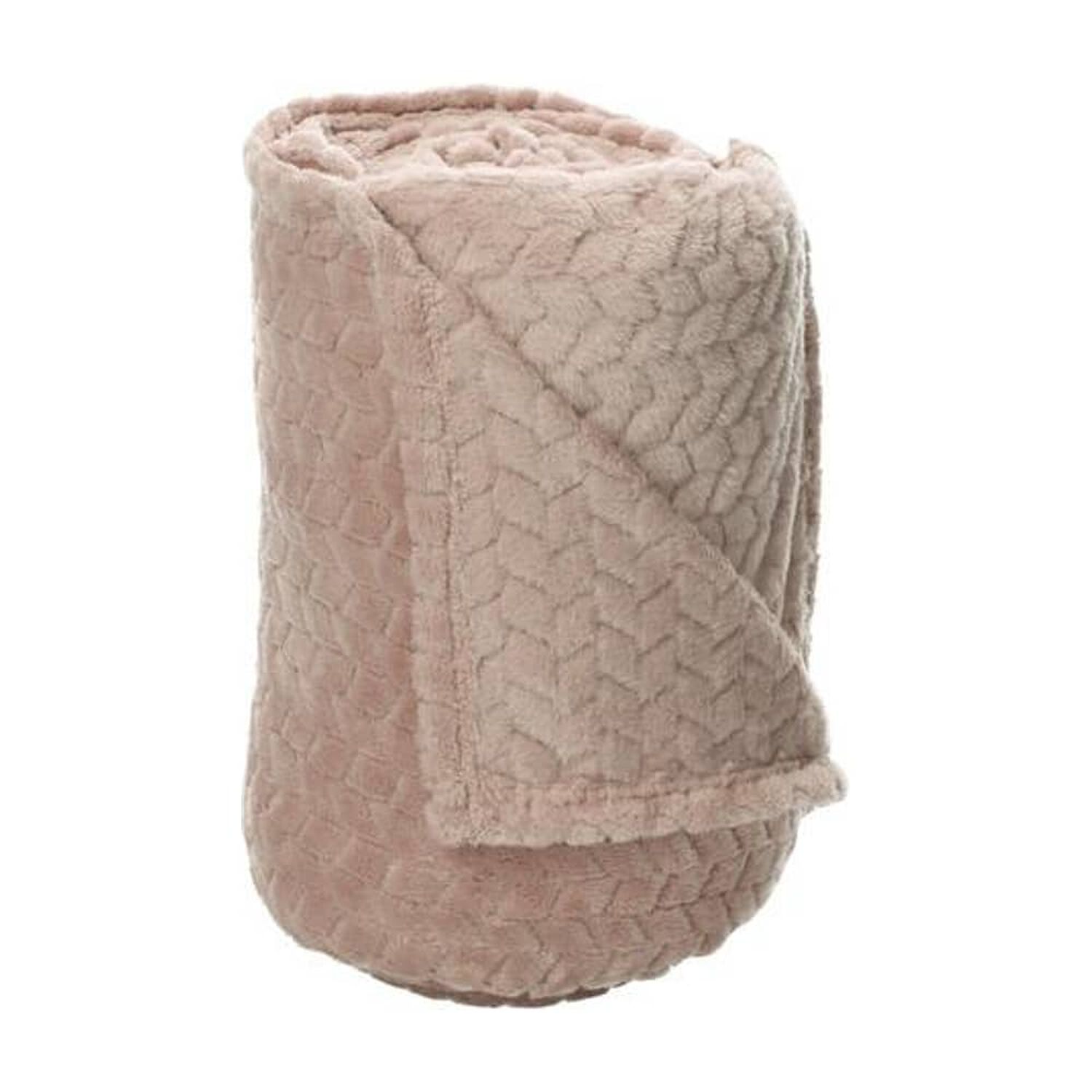 Frazada Andes Jacquard Flannel Rosa 1.5 Plaza image number 1.0