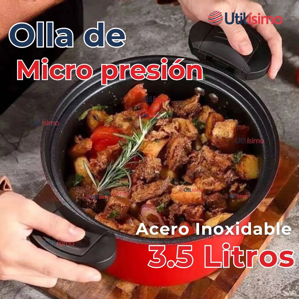 Olla De Micropresión 3.5 Litros Antiadherente Acero Inoxidable Multifuncional image number 2.0