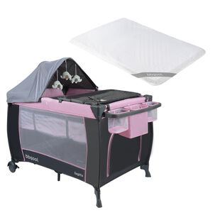 Cuna Playard Sagitta Pink + Colch&oacute;n De Viaje Plegable