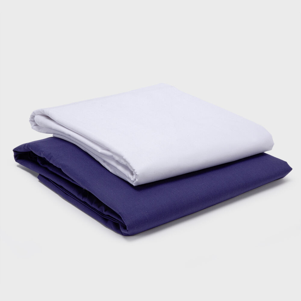 Pack 2 Sabanas Unicolor Arthome Azul + Blanca King 144 Hilos image number 0.0