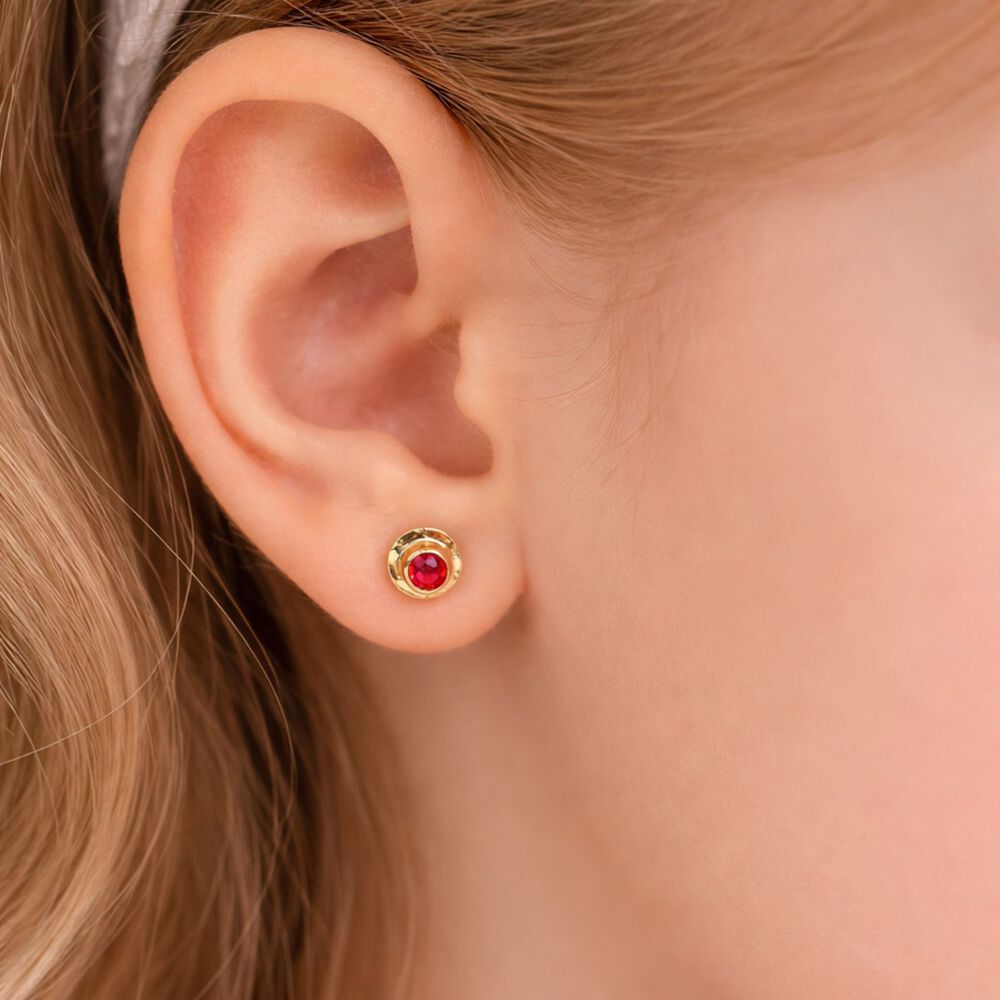 Aros Abridores Chat&oacute;n Circ&oacute;n 4mm N1 Oro 14k A Presi&oacute;n Beb&eacute; Ni&ntilde;a Primeros Aros image number 2.0