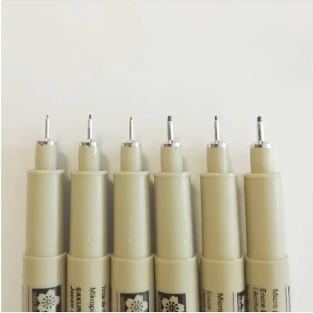 Set 6 Tiral&iacute;neas Sakura Pigma Micron Drawing Gray Tones image number 1.0