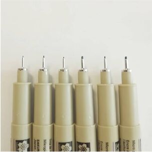 Set 6 Tiral&iacute;neas Sakura Pigma Micron Drawing Gray Tones