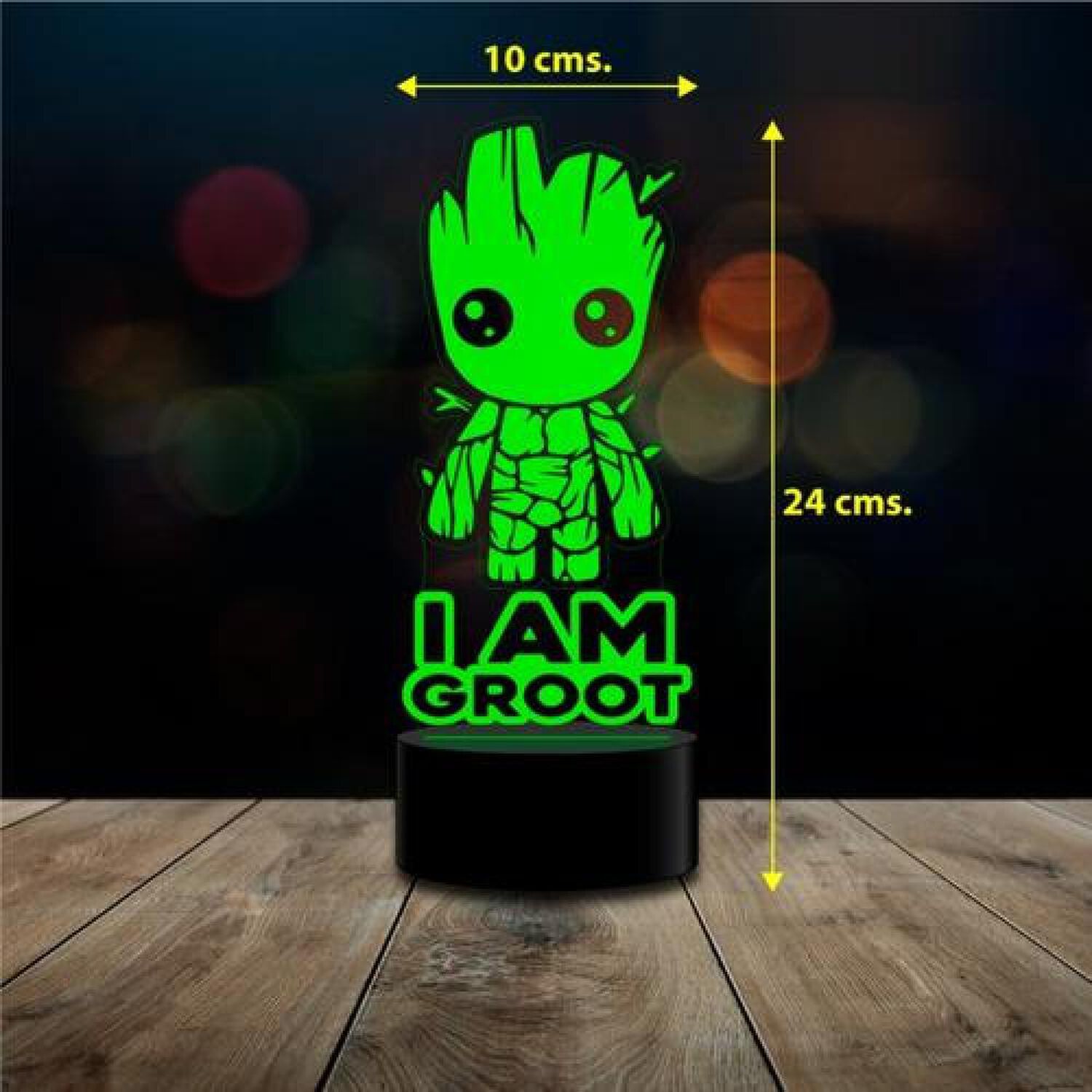 L&aacute;mpara 3d Baby Groot Guardianes De La Galaxia Marvel image number 2.0