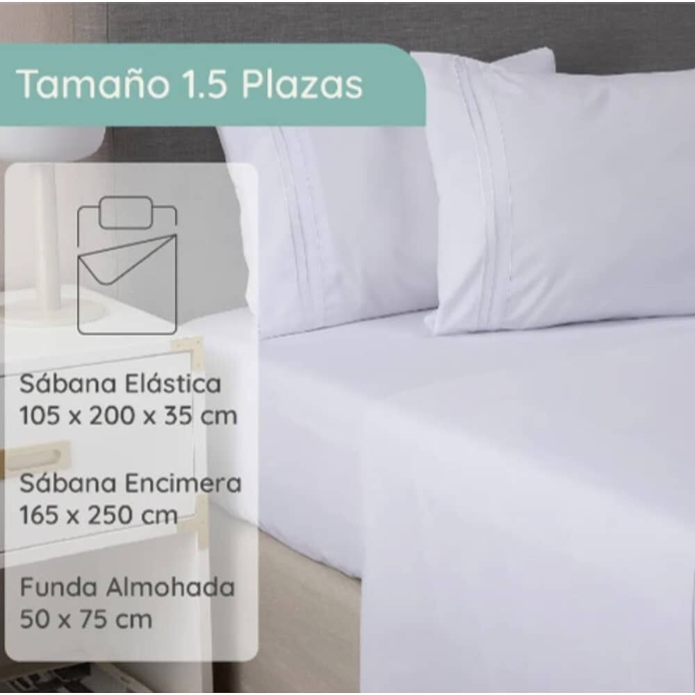 Sabana 1800 1,5 Plaza Ultra Suave + Funda Bordada image number 2.0