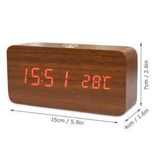 Reloj Digital Despertador Temperatura Woonde Marron