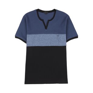 Polera Regular Manga Corta Cuello V Hombre Az Black