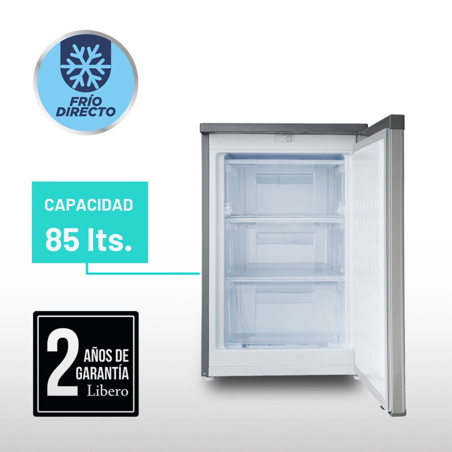 Freezer Vertical Frio Directo 85 Lts Lfv-100i Inox image number 5.0