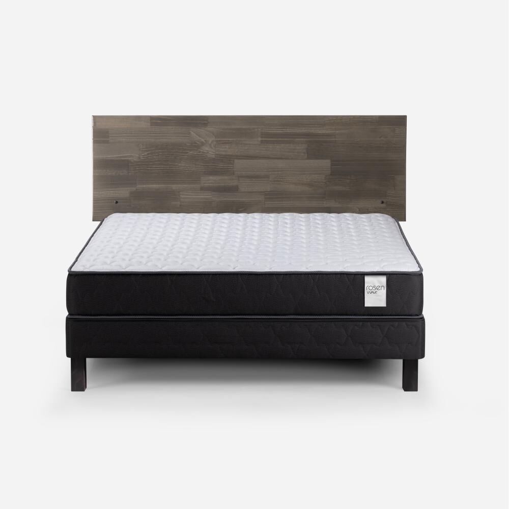 Cama Europea Rosen Wave / 2 Plazas / Base Normal + Respaldo Tabor Grafito image number 1.0