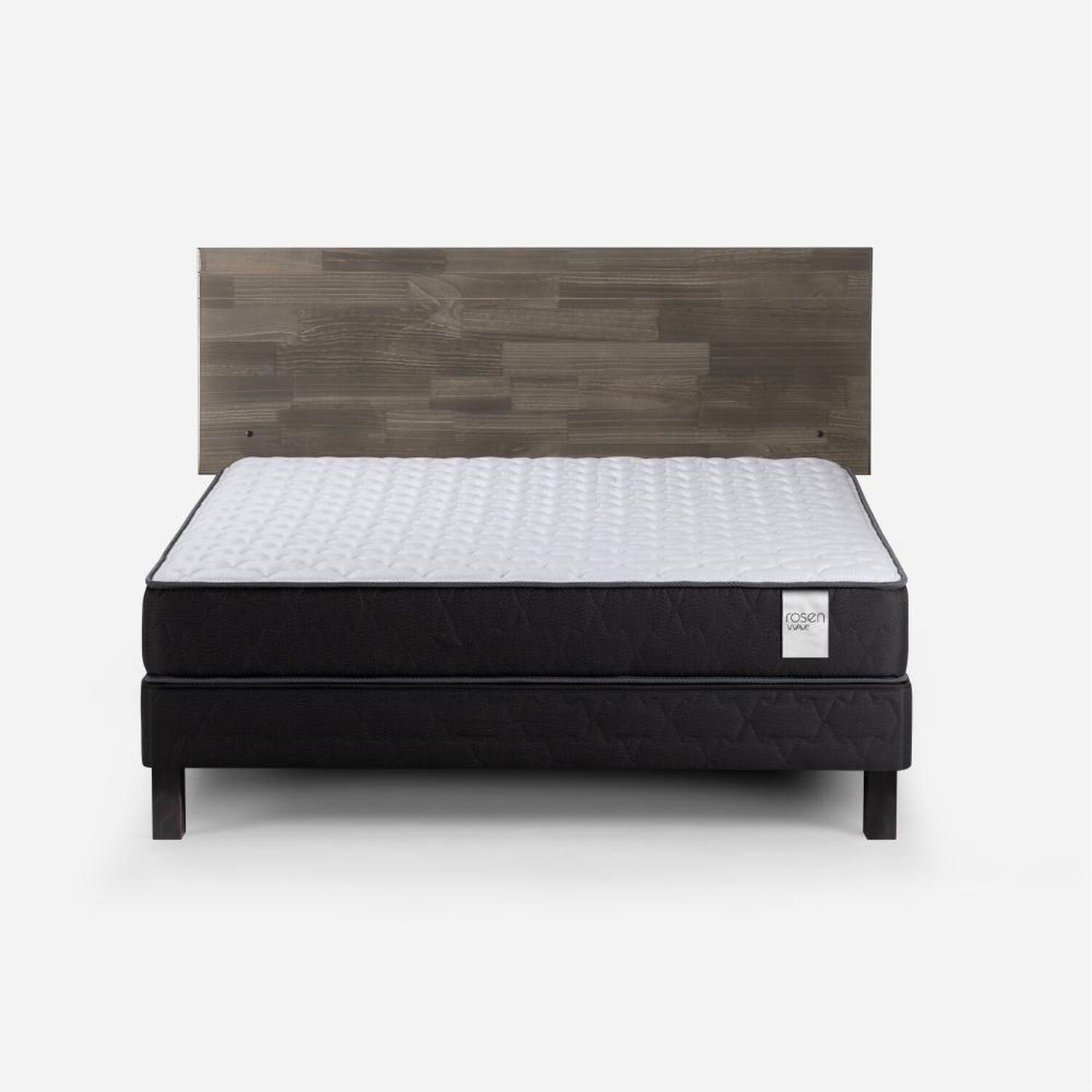 Cama Europea Rosen Wave / 2 Plazas / Base Normal + Respaldo Tabor Grafito image number 1.0
