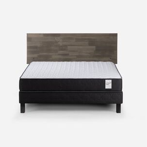 Cama Europea Rosen Wave / 2 Plazas / Base Normal + Respaldo Tabor Grafito